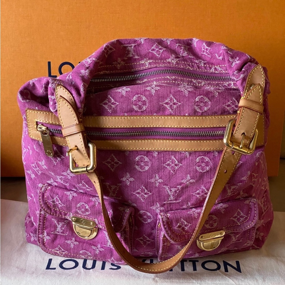 Louis Vuitton Denim Jean Monogram Baggy Gm Hobo Shoulder Bag Limited Edition
